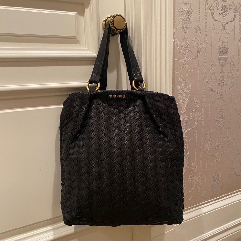 Mui Mui black leather tote